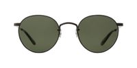 Garrett Leight Wilson M Lunettes de soleil unisexe noir rondes vert 49mm