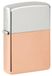 Zippo Stormaansteker, Bimetal Collectible, Copper Case, sterling zilveren dop, basismodel, hervulbaar, herbruikbaar, windbestendig design, geschenkdoos, gemaakt in de VS