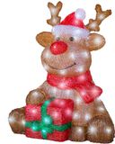 Lumineo LED kerstfiguur acryl rendier 80 lampjes 34,5 x 38,5 x 44,5cm