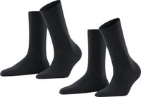 FALKE Softmerino 2-Pack eenkleurig wol katoen multipack sokken dames grijs - maat 37-38