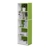 Furinno LUDER 5-kubusvormige boekenkast met open vak, wit/groen
