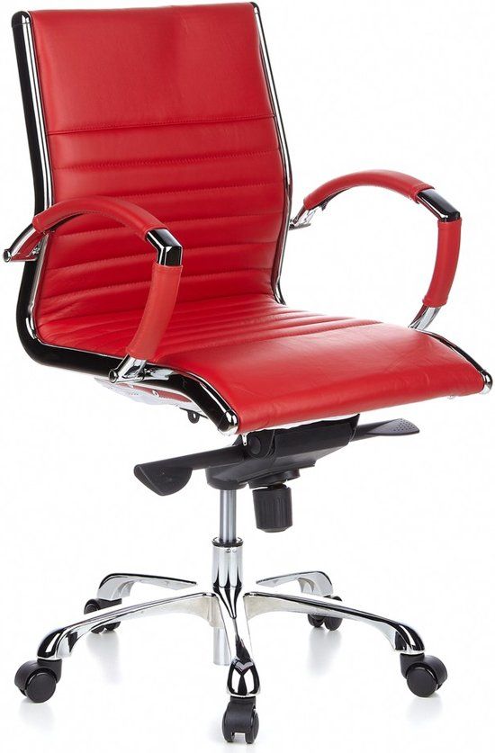 HJH OFFICE Parma 10 - Bureaustoel - Leder - Rood