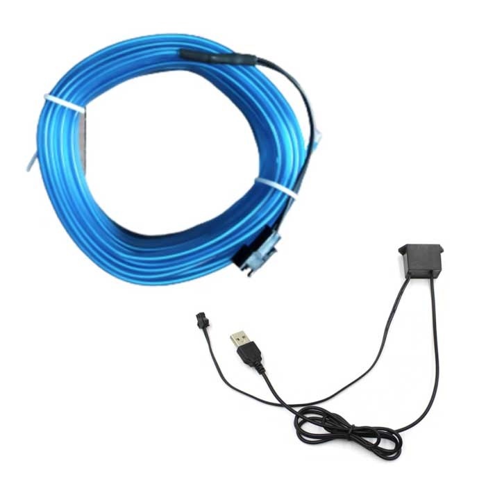YJHSMT Neon LED Strip 10 Meter - Flexibele Verlichting Tube met USB Adapter Waterdicht Blauw