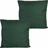 Anna's Collection Coussins d'extérieur - 2x - Vert foncé - 60 x 60 cm