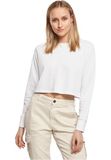 Build Your Brand Ladies Terry Cropped Crew White maat XS