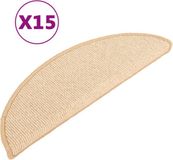vidaXL Trapmatten 15 st 56x17x3 cm crème halfrond