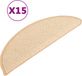 vidaXL Trapmatten 15 st 56x17x3 cm crème halfrond