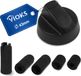 VIOKS Draaiknop voor fornuis, knop, knop, fornuisgreep, schakelaar 43 mm diameter met 5 universele adapters voor fornuis, oven, oven, favoriete reserveonderdelen, reserveknoppen, kooktoetsen