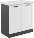 Vicco R-Line Wastafelkast – 80 cm, WB Marmer Wit Landhuis