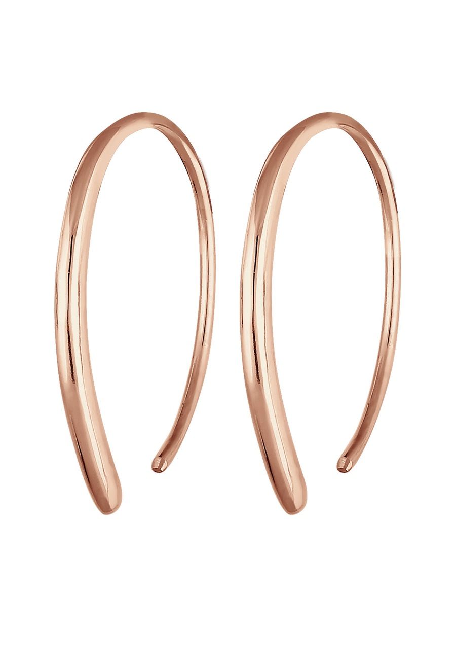 Elli Elli Earrings Women Creoles Pull-Through Geo Basic in 925 Sterling Silver Earring