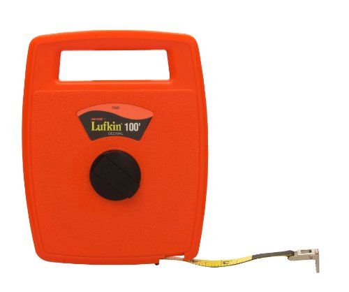 Halve maan Lufkin 1/2" x 100' Hi-Viz® Oranje Glasvezel Meetlint - 706D