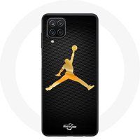 Maniacase Hoesje voor Samsung Galaxy A22 4G Air Michael Jordan Logo Geel
