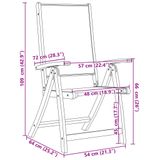 VidaXL Chaise de jardin Assise capitonnée Acier Acacia, Tissu Bleu