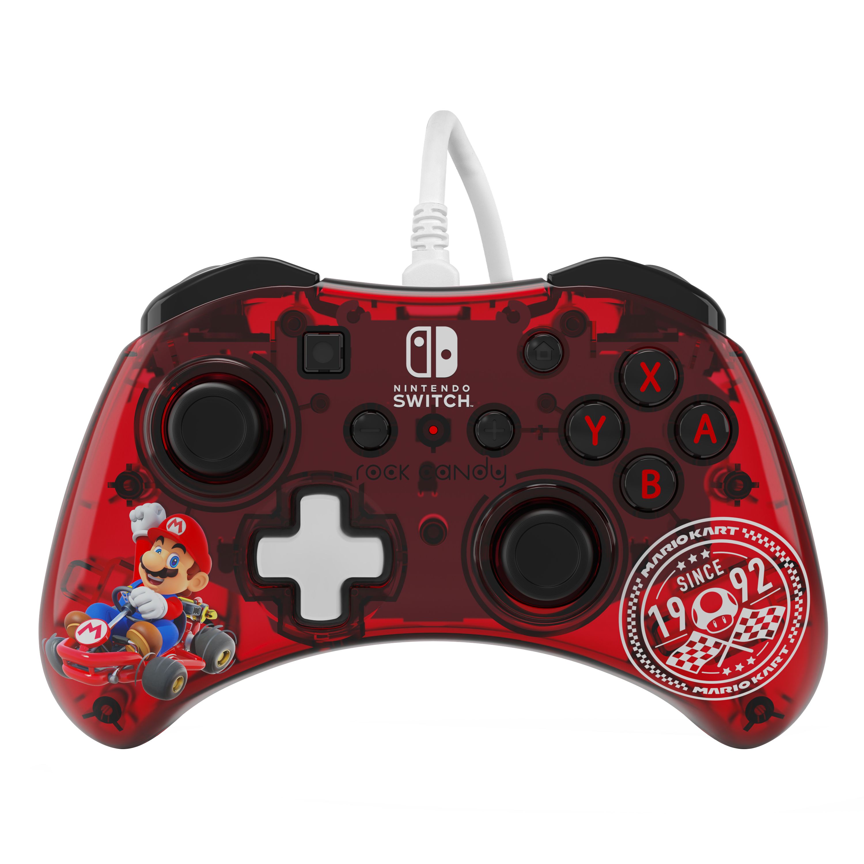 PDP Rock Candy Mario Punch - Red/Translucent Wired Gamepad for Nintendo Switch