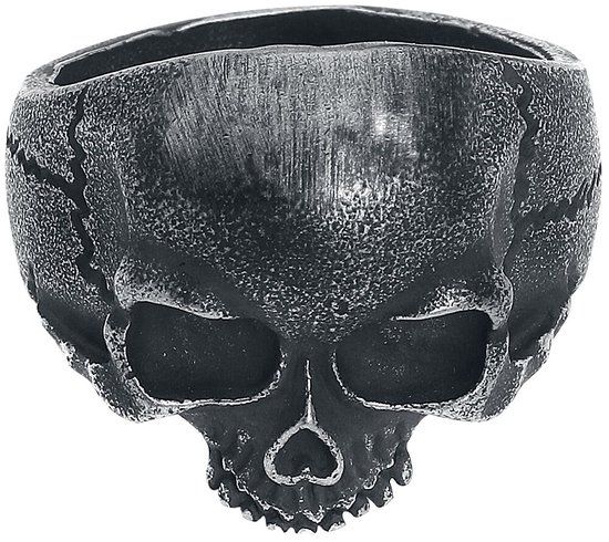 etNox hard and heavy etNox Skull Head Heren Ring - zilverkleurig