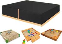 Merkloos / Sans marque Wan GmbH Zandbak Afdekzeil - Beschermhoes Zandkuil - Buiten Speelgoed - Water- en Winddicht - 120x120cm - Zwart