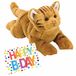 Nature Planet Happy Birthday Pluche knuffel rode kat/poes van 33 cm met A5-size wenskaart - Verjaardag cadeau setje