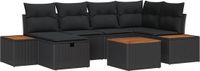 vidaXL - Banc de jardin - Ensemble - 2 places assises - Noir - Polyrotin - Coussin inclus