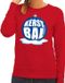 Bellatio Decorations Shoppartners Bv Foute kersttrui kerstbal blauw op rode sweater voor dames - kersttruien S