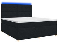 vidaXL Boxspringbed met matras, zwart, 140 x 200 cm, gestoffeerd