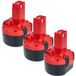 vhbw 3x Batterie de remplacement pour Bosch BAT0408, BAT048, 2607 335 682, 2 607 335 707, BAT100, 2607 335 674, 2607 335 540 pour outil (1500 mAh, NiMH, 9,6 V)
