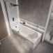Hudson Reed Baignoire douche rectangulaire moderne - 170 x 75 cm - Pare baignoire noir - Covelly