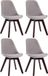 CLP Borneo Set van 4 eetkamerstoelen - Fluweel grijs walnoot