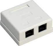 CAT6 Gigabit netwerk uitvoerdoos/montagedoos met 2 RJ45 poorten - Blanc