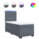 VidaXL Boxspringbed met matras, fluweel, donkergrijs, 120x190 cm