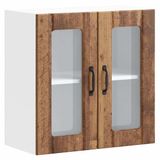 vidaXL Keukenbovenkast met glazen deur Lucca bewerkt hout oud houtkleurig
