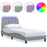vidaXL Bedframe Hanko lichtgrijs stof 90x190 cm
