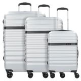Bugatti Corium 4-wiel kofferset 3 stuks. - Harde bagage - TSA slot - silberfarben