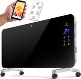 Kesser Convecteur électrique 2000W avec panneau en verre, écran LCD, application et télécommande - Noir