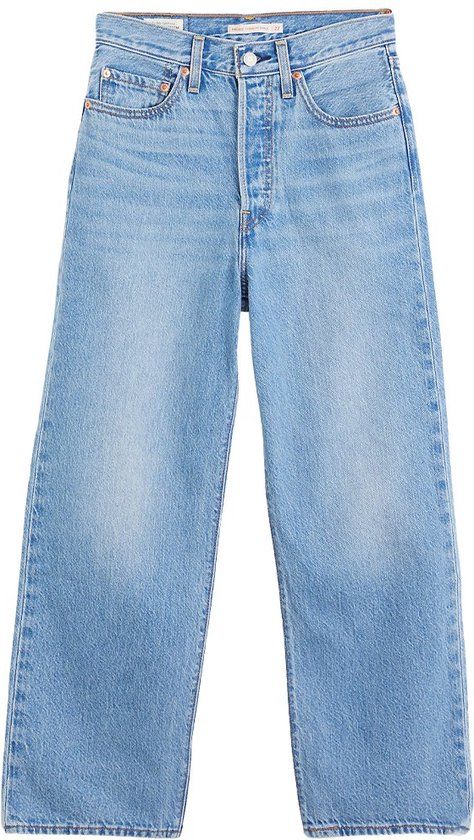 Levi's Ribcage Straight Ankle Jeans - Blauw - Maat 24/27 - Dames
