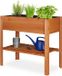 Sans marque Bac de jardinage en bois avec compartiment de rangement pour plantes - balcon terrasse jardin - jardin d'herbes aromatiques - 80 x 88 x 43,5 cm brun clair bac de plantation