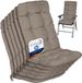Beautissu Flair HL Coussin de chaise Lot de 6 dossiers hauts 120x50x8 cm Taupe Coussin de jardin