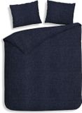 Heckettlane Dekbedovertrek Franela - Effen Bedlinnen - 240x200-220 cm - Lits-Jumeaux - Blauw - Dekbedovertrek van 100% Katoen-Flanel