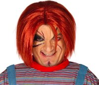 Fiestas Guirca Killer Doll Pruik - Rood - Halflang - Halloween - Mannen