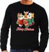 Bellatio Decorations Shoppartners Bv Foute Kersttrui / sweater kerstsokken met diertjes - Merry Christmas - zwart voor heren M