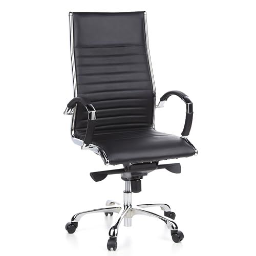 hjh OFFICE Parma 20 660500 Bureaustoel, managersstoel, leer, zwart