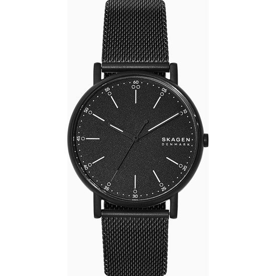 Skagen Signatur SKW6579 Herenhorloge 40 mm - Zwart | Zwart stalen horlogekast & band