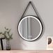 EMKE Miroir de salle de bain rond à LED 60 cm avec éclairage et interrupteur tactile, cadre noir