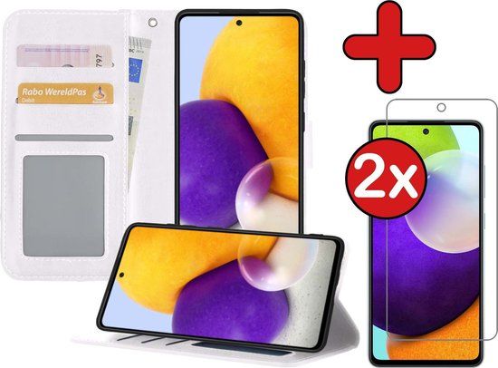 Samsung Galaxy A52 5G Book Case - White - Includes Screen Protector
