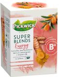 Pickwick Super Blends Energy Kruidenthee met Kurkuma - Duindoornbes en Citroengras - Bevat Vitamine B6 - (60 Theezakjes) - Cafeïnevrij - 4 x 15 Zakjes