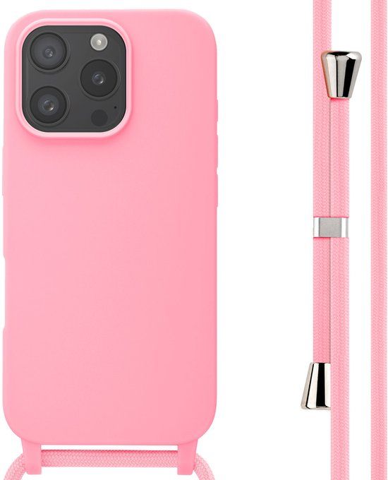 imoshion Siliconen hoesje met koord voor de iPhone 16 Pro - Roze