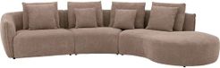 Goossens Fay Canapé d'angle - Tissu - Marron - 364 x 85 x 203 cm - Droite