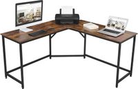 LEOBERT Stijlvolle computertafel - rustiek bruin - 149x149x75 cm