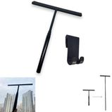 Merkloos / Sans marque Douche trekker - Telescopisch Uitschuifbare Douchewisser - Raamwisser - Vloertrekker - Ruitenwasser - Glazenwasser - Met Ophanghaak, Telescoopstang - Siliconen Ramenwisser - Voor badkamers, glas en vloeren - Zwart - 28 x 137CM