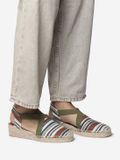 Toni Pons VINAROS dames espadrille met sleehak en streepjespatroon - Kaki