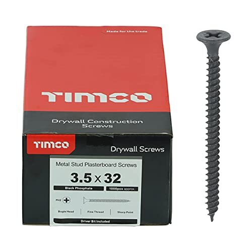 TimCo TIMCO PH2 Philips Gipsplaten Schroeven - 3,5 x 32 - Zwart - Doos van 1000